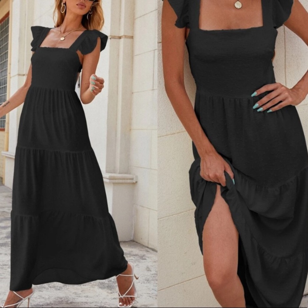 Boho tied open back square neck maxi dress - Picture 12 of 12